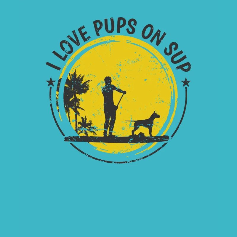 J’aime les chiots sur SUP Stand up Paddle avec chien