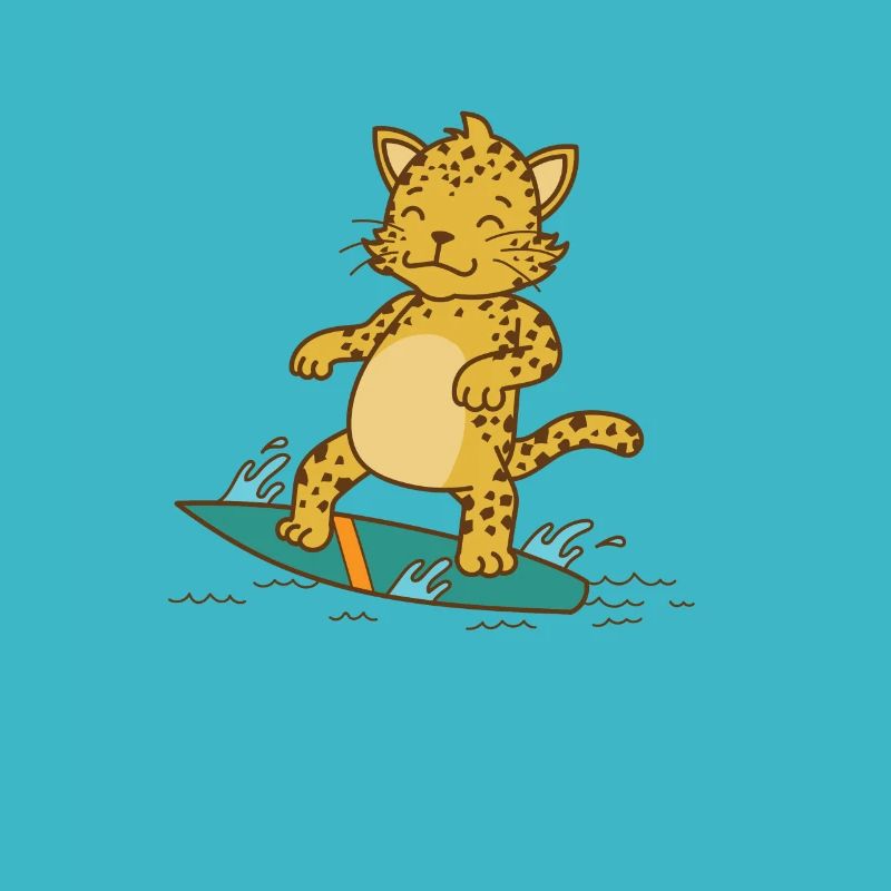 Léopard sur la planche de surf Big cat Predator