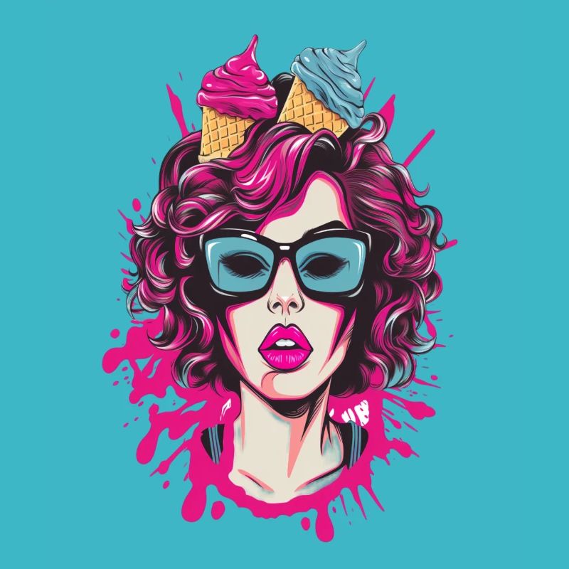 Lebendige Pop-Art Comics Schwester