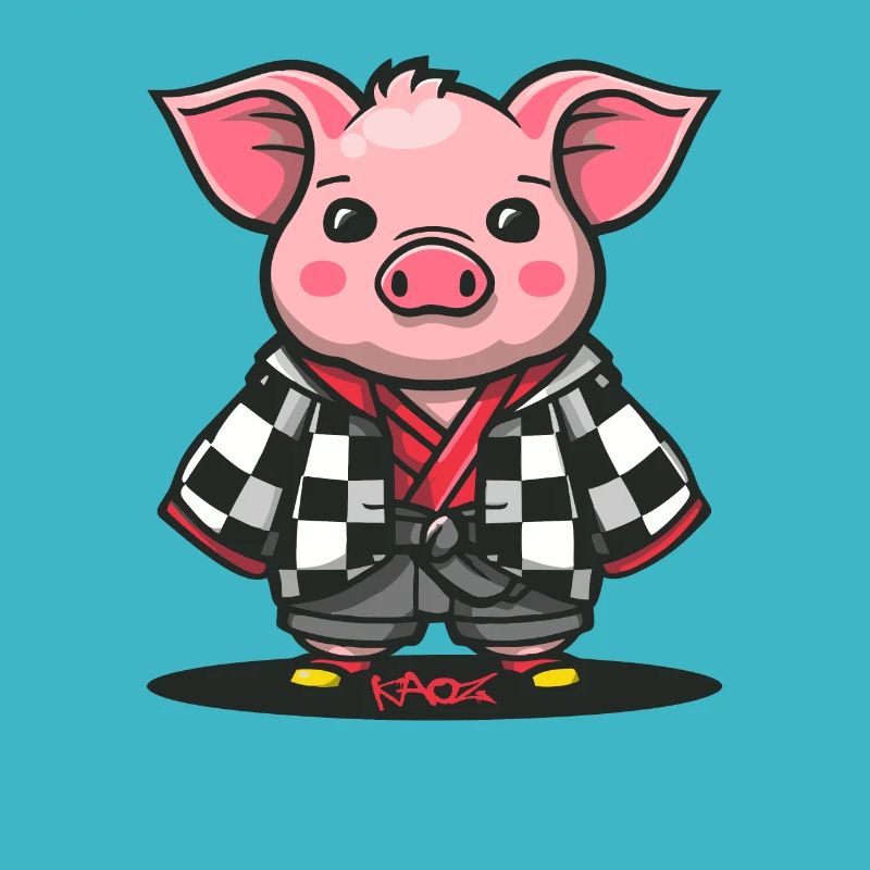 Cute Kimono Pig