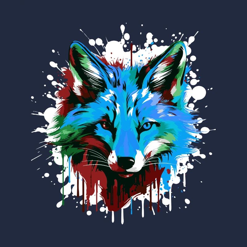 Fox Head Portrait Colorful