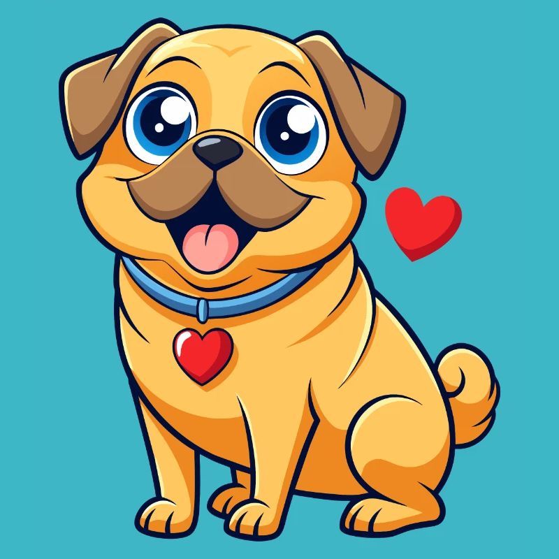 Puggle affectueux Art numérique