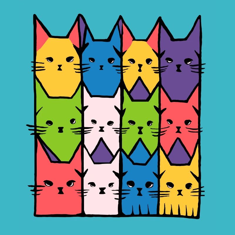 regenbogen Katzen geometrisch Geschenk Kätzchen