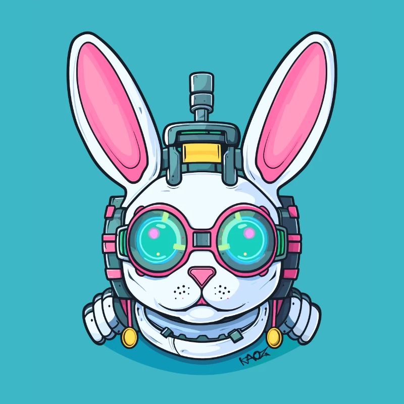 Ein lustiger Cyborg-Hase