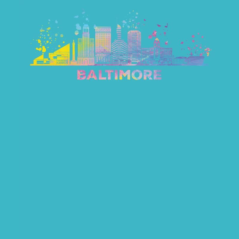 Baltimorean Aquarelle Skyline Baltimore