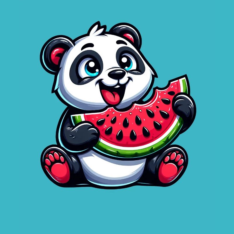 Panda à la pastèque fruité drôle