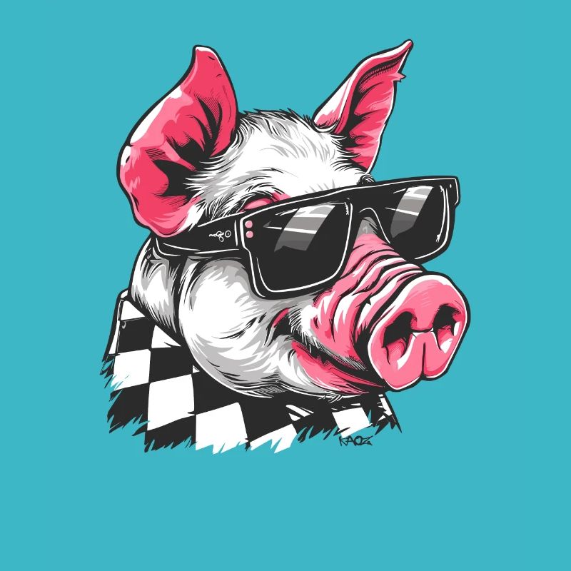 Lunettes de soleil cool portant du cochon
