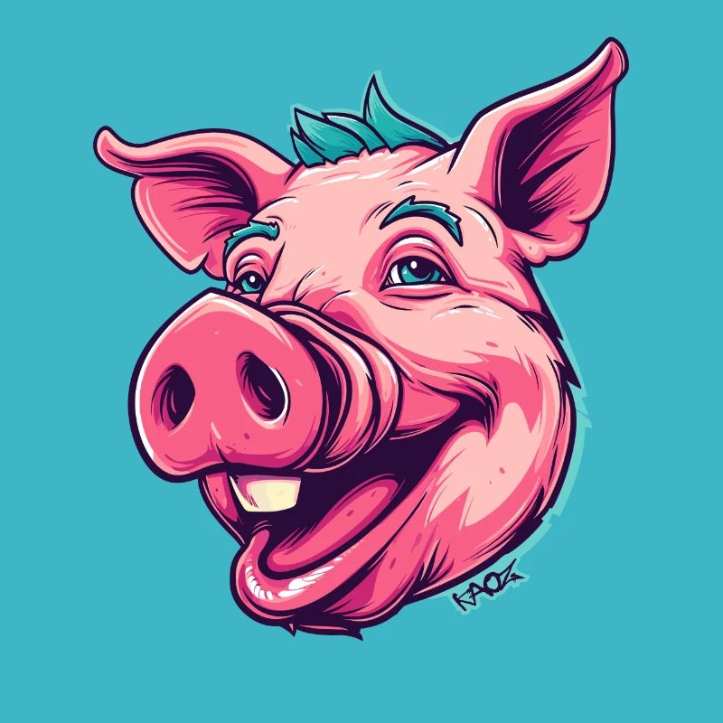 Cochon punk super heureux