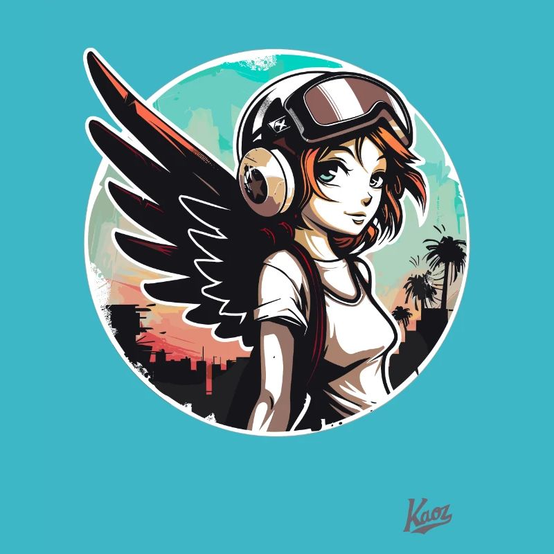 Fille alternative cool avec des ailes d’ange
