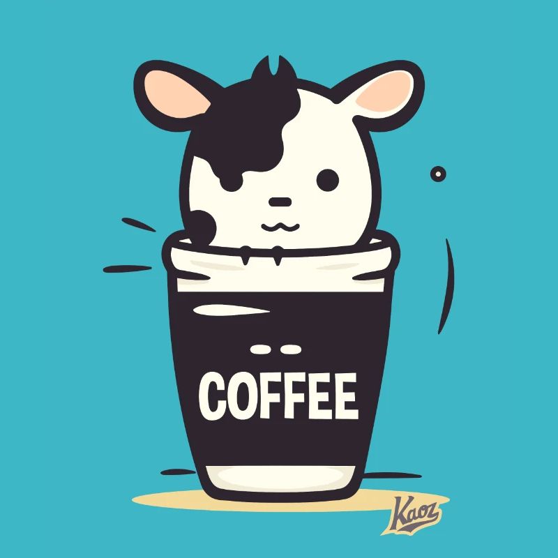 Mignonne petite vache à café