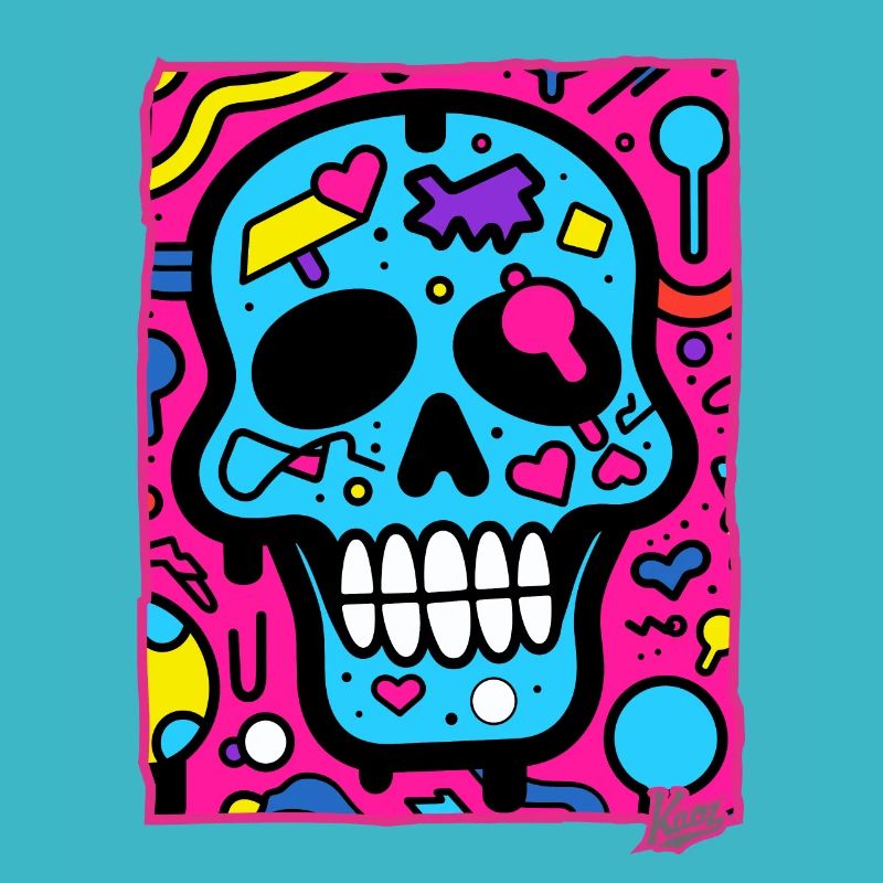 Tout simplement cool : crâne pop art avec une touche d’originalité