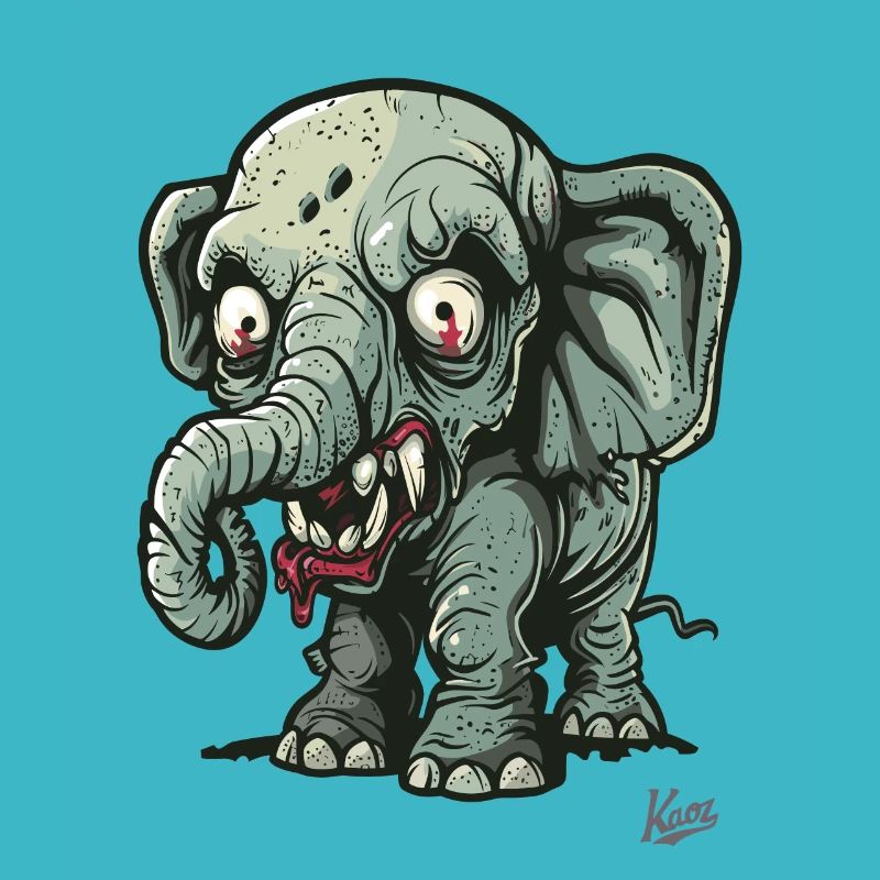 Drôle Terrible Petit Éléphant Zombie