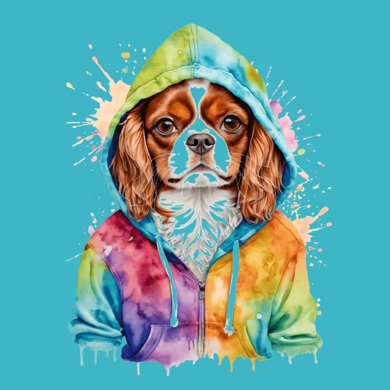 Cavalier King Charles Spaniel Sweat à capuche imprimé chien