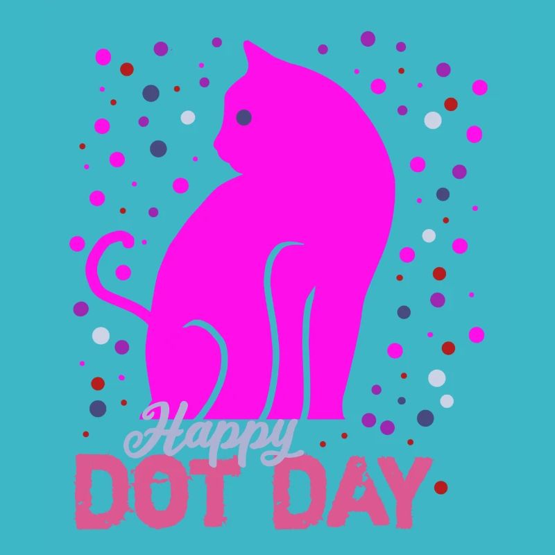 Happy Dot Day Bunte Regenbogen Katze Punkt Jungen