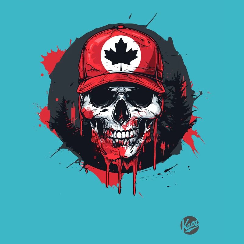 Crâne canadien avec feuille d’érable