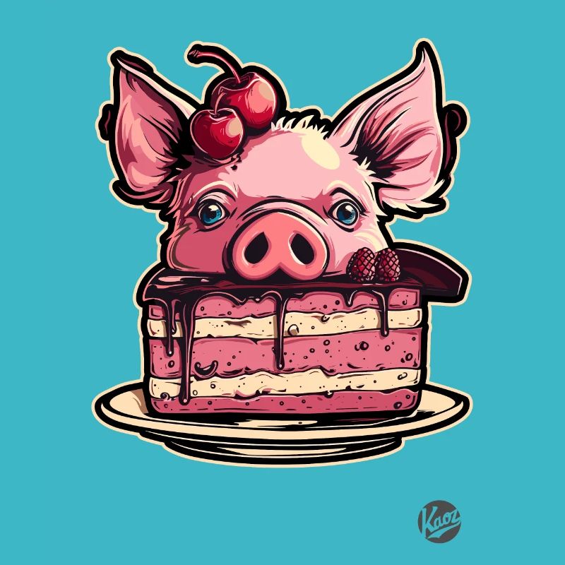 Kirschtorte Kuchen Schwein