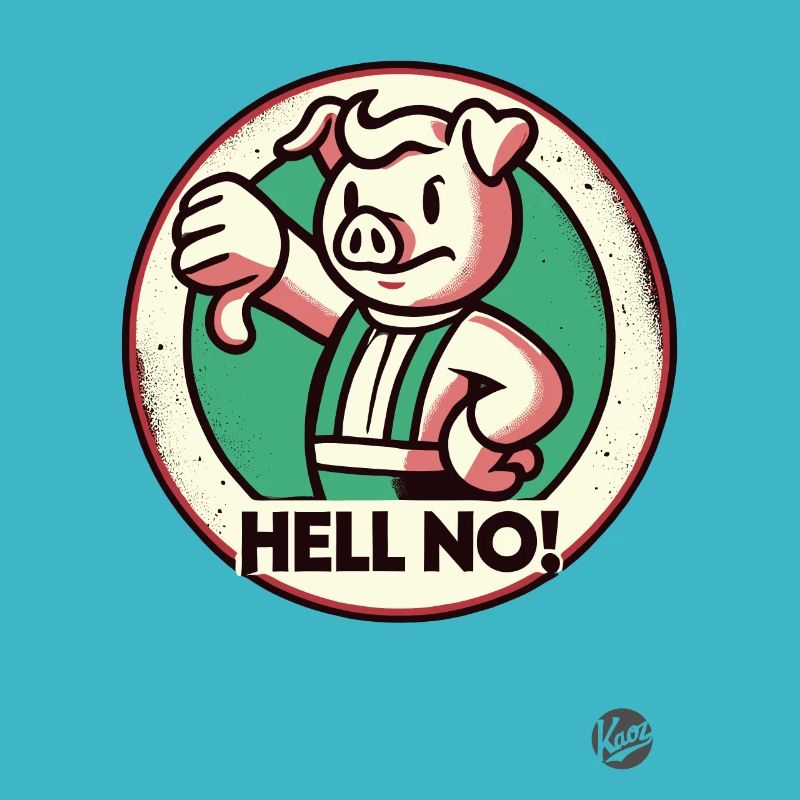 Non merci! Pouces vers le bas cochon