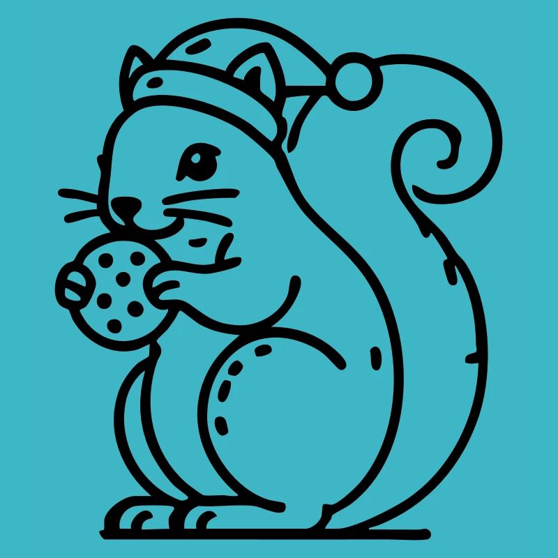 Écureuil avec chapeau et biscuit Noël