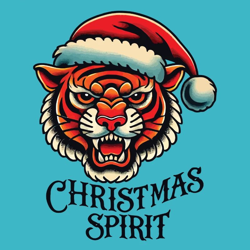 Weihnachtsgeist Tiger Tattoo Aesthetic