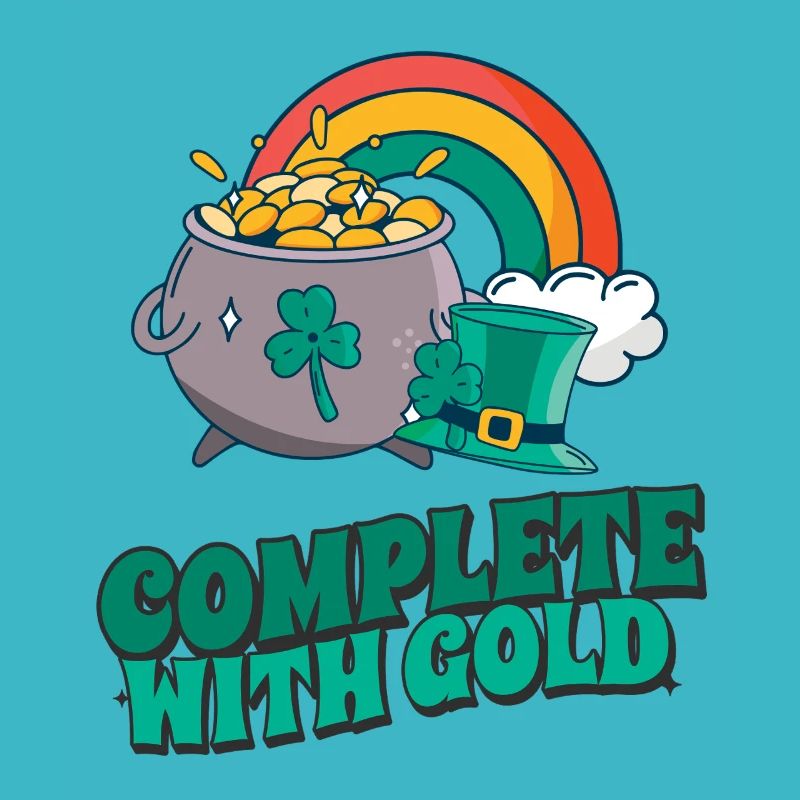 Complet avec de l’or - Inspiré de l’arc-en-ciel et de la fortune