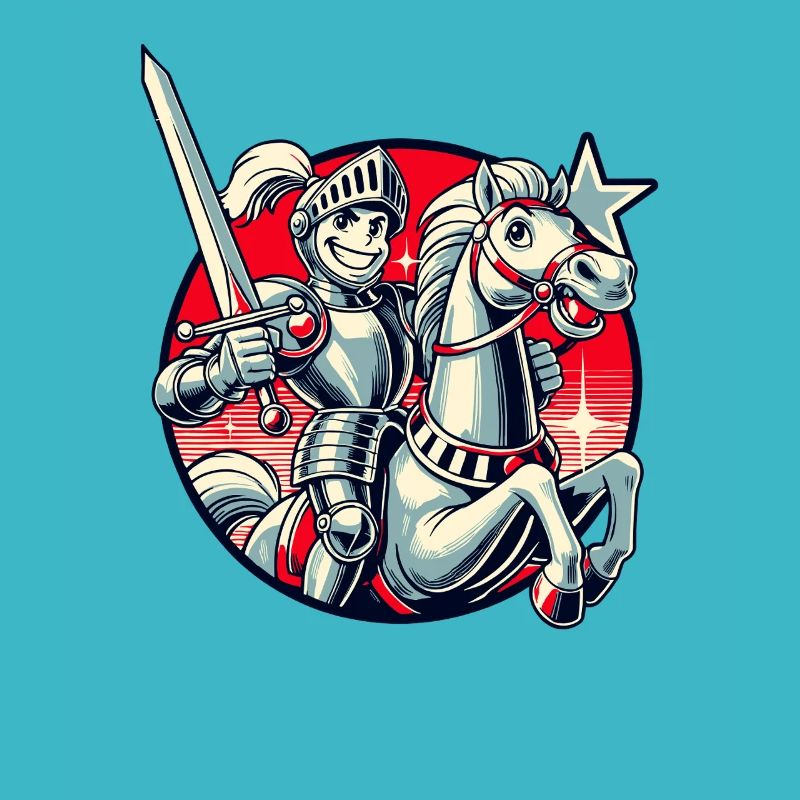 Chevalier médiéval sur son cheval