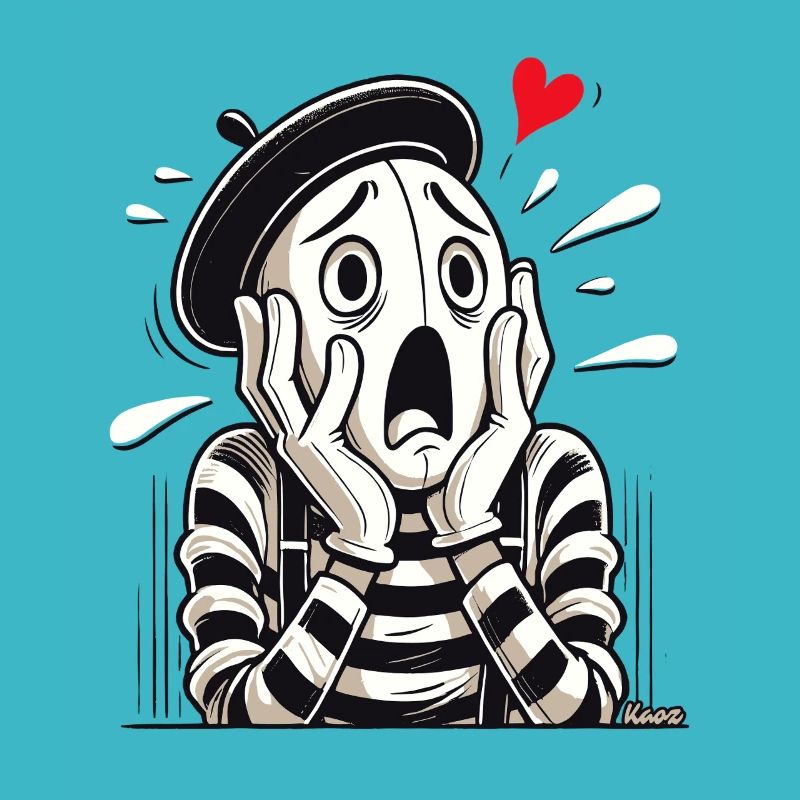 Dramatischer Pantomime – Liebe oder Verzweiflung?