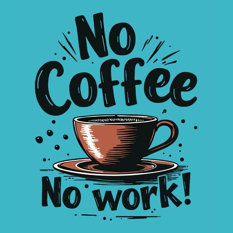 Pas de café pas de travail Café drôle Dire Citation