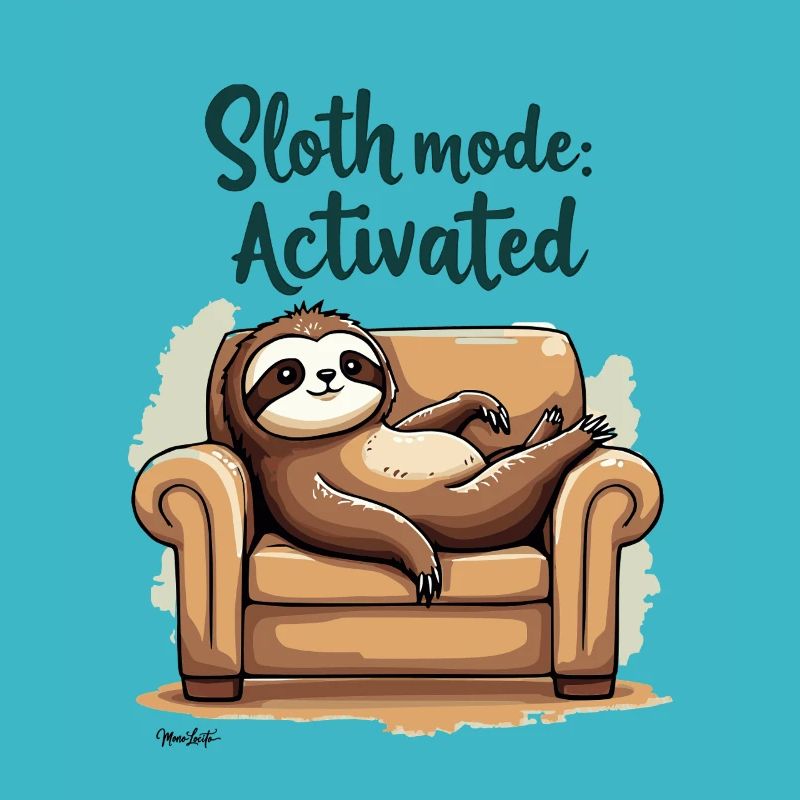 Sloth Mode Activated Funny Lazy Day