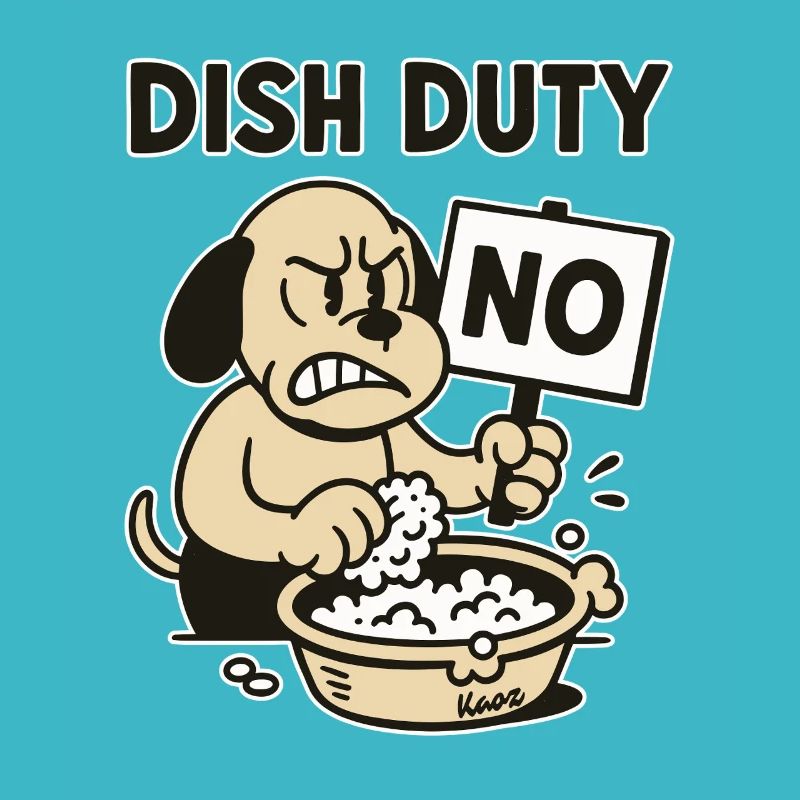 Cuisine Service de vaisselle et de vaisselle Le chien dit non