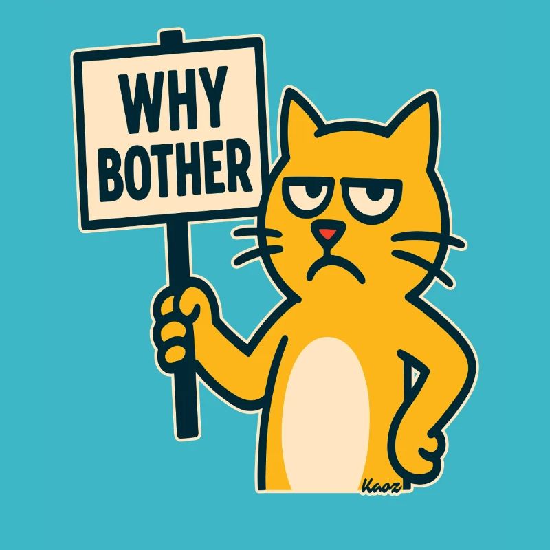 chat de dessin animé agacé : pourquoi s’embêter
