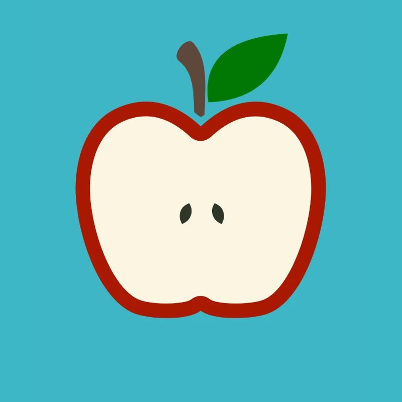 Illustration de la moitié de la pomme