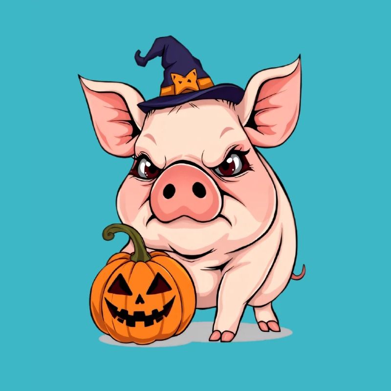 Quick Halloween Pig with Pumpkin