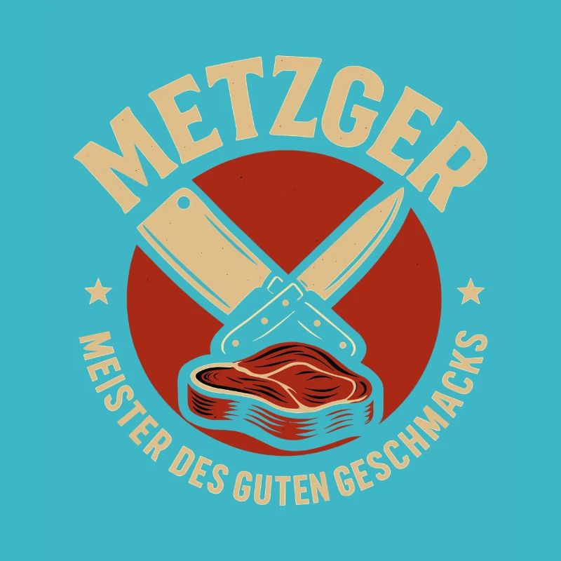 Metzger mit Messer und Fleisch