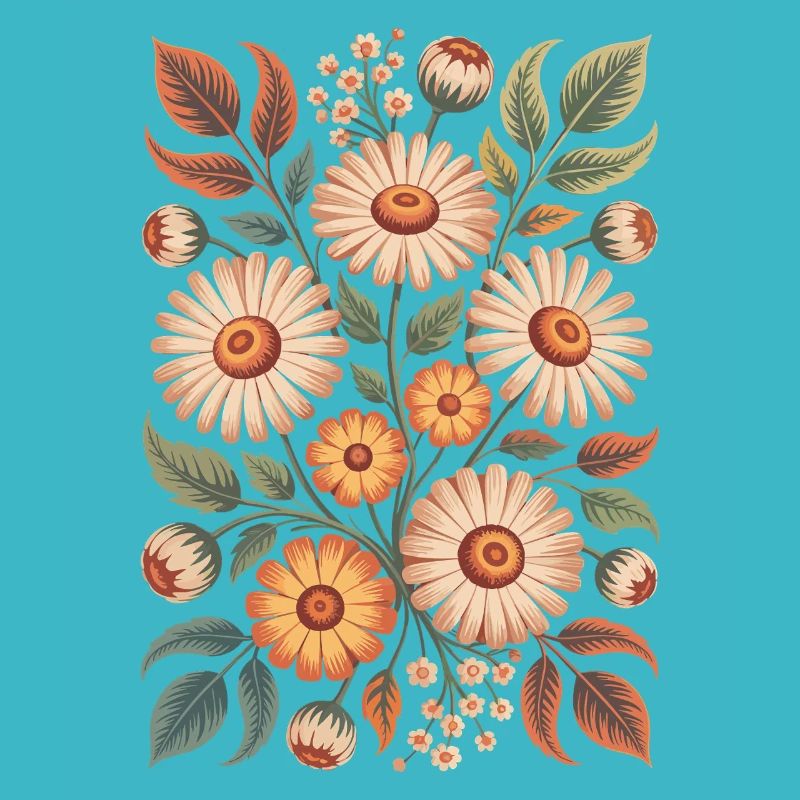Floral pattern in natural colors