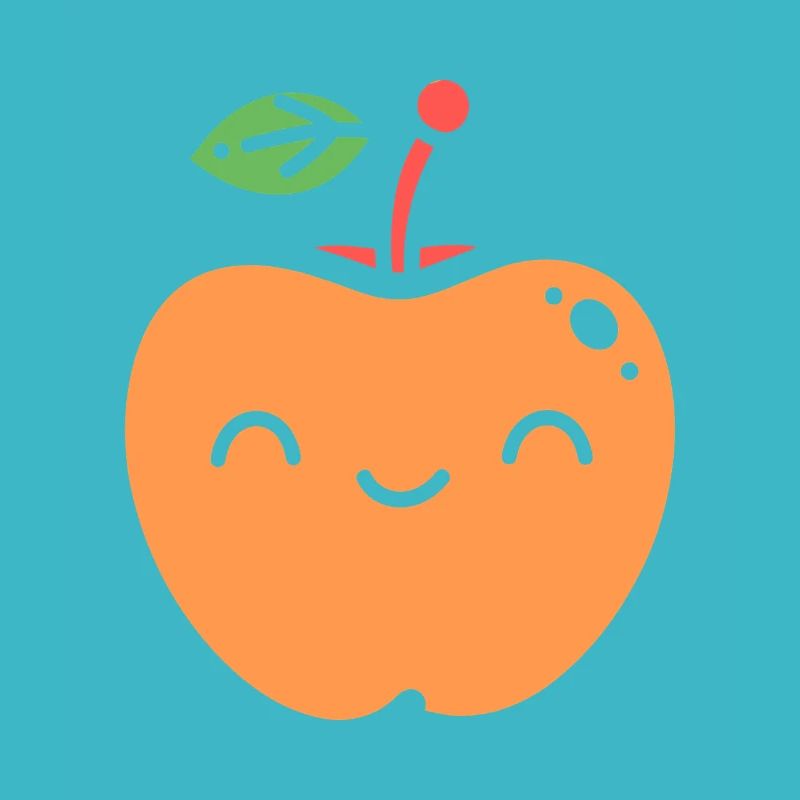 Illustrated Happy Apple Nectarine