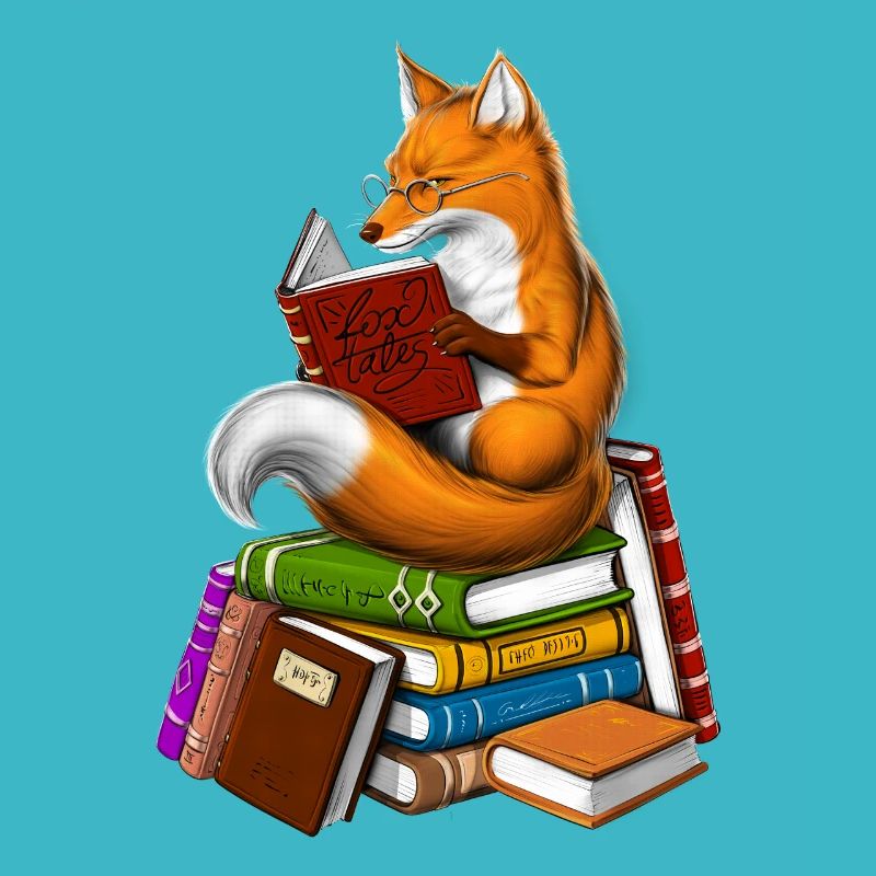 Fuchs liest ein Buch