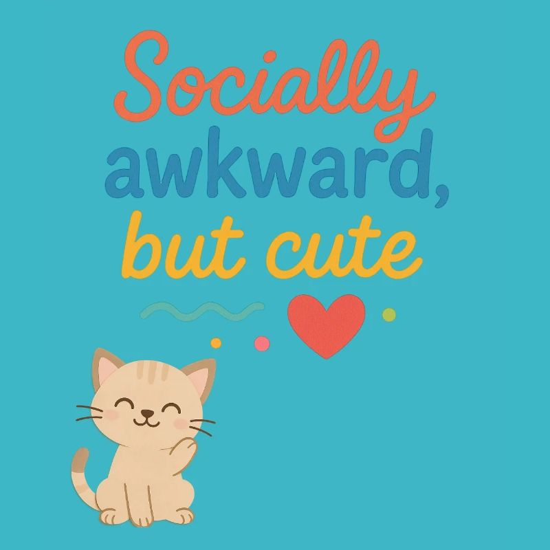 Conception sociale de chat maladroite mais mignonne