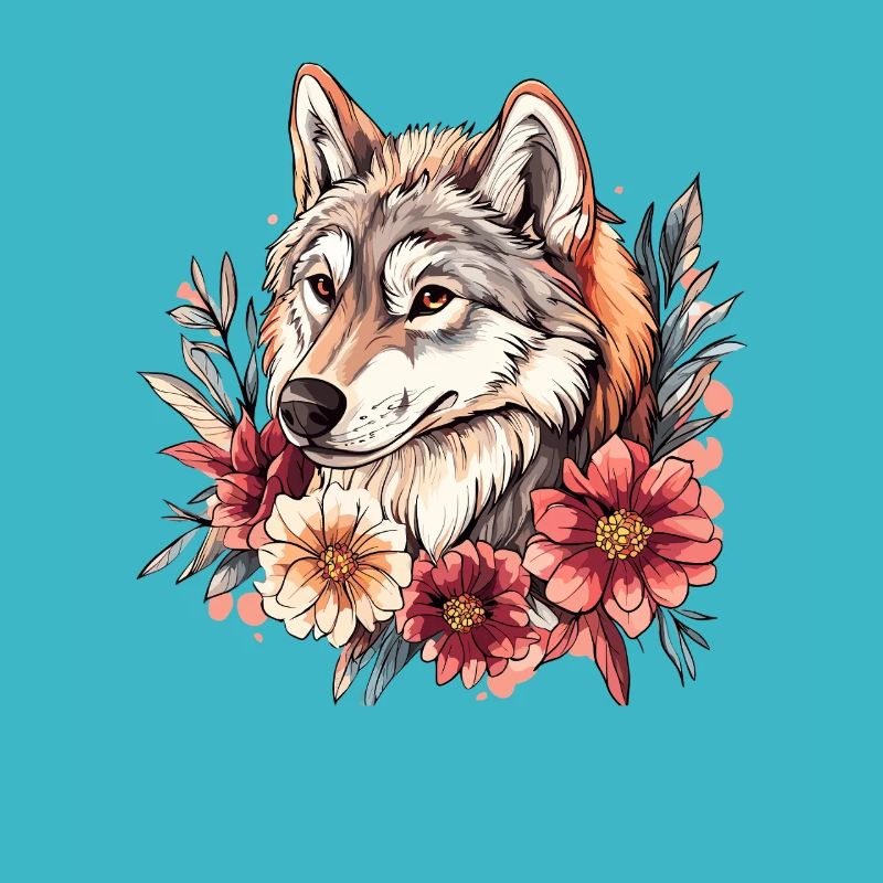 Portrait de Wolfflora avec couronne florale