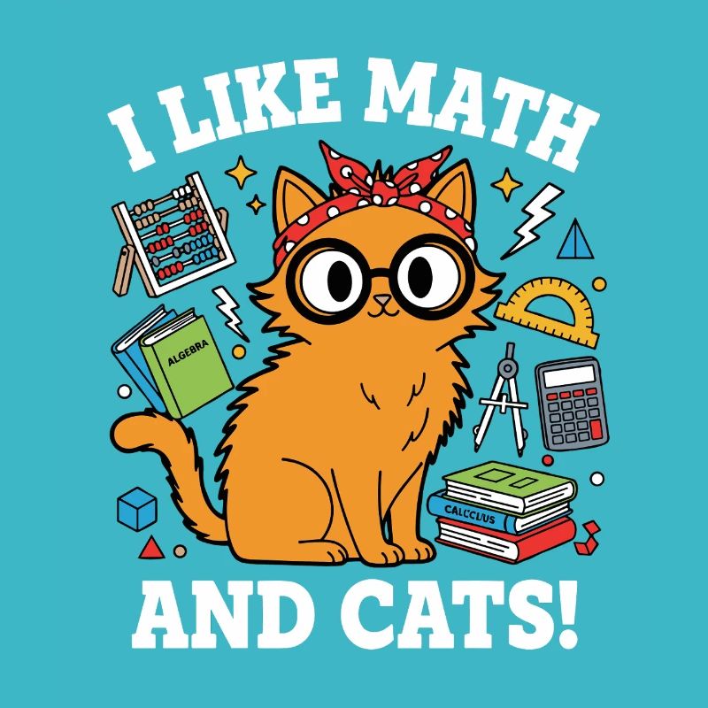 J’aime les maths et le professeur de motifs drôles des chats