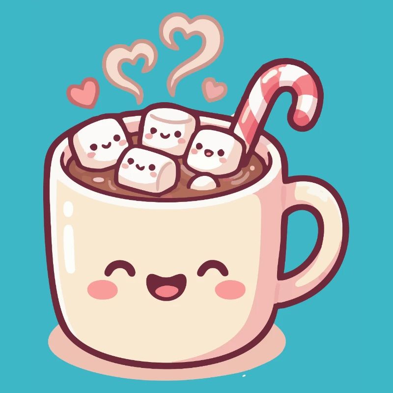 Cuddle mug with marshmallows & candy cane
