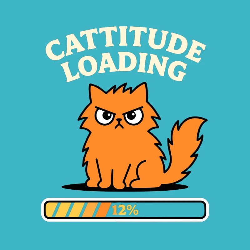Cattitude Loading Katze mit schlechter Laune