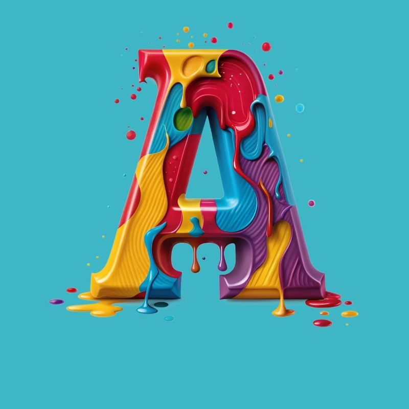 Letters Alphabet Personalized colorful Letter A