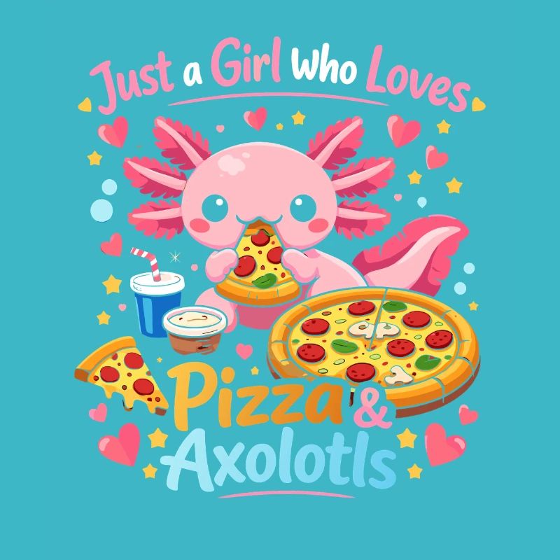 Pizza Axolotl Love Design