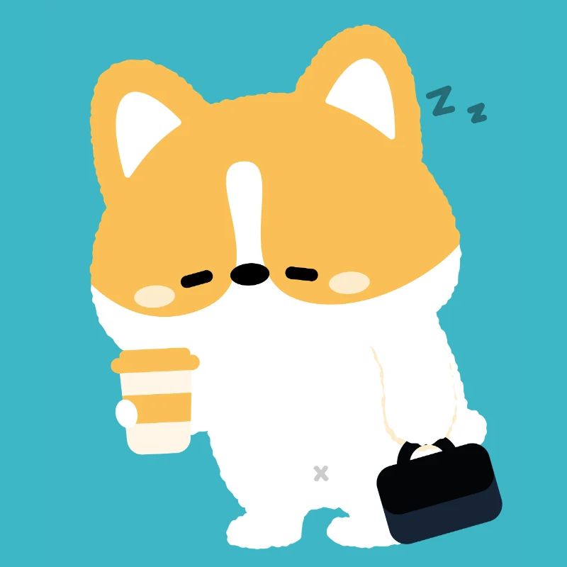 Müder Corgi-Kaffee
