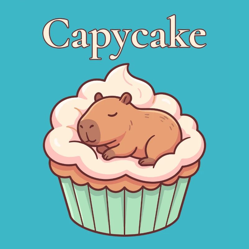 Motif mignon de cupcakes capybara capybara
