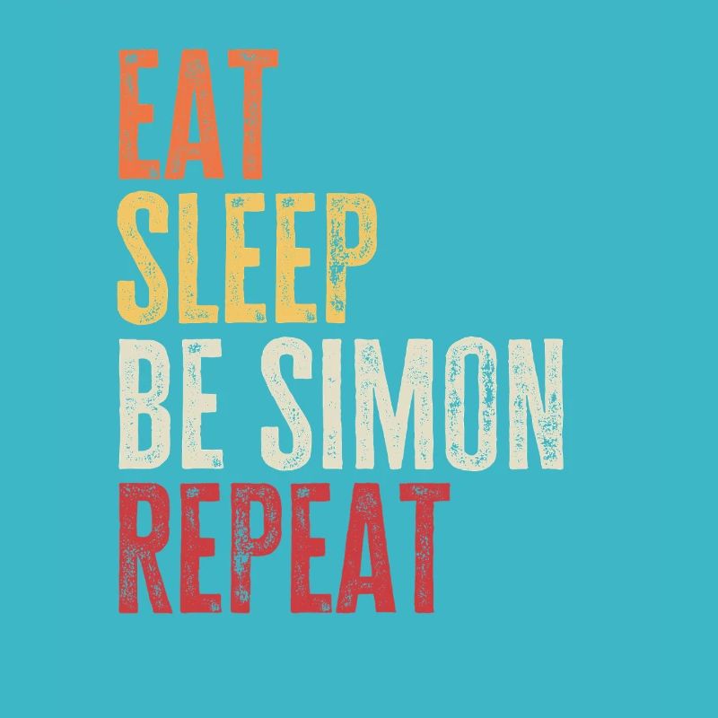 Eat Sleep Be Simon Repeat Retro Name