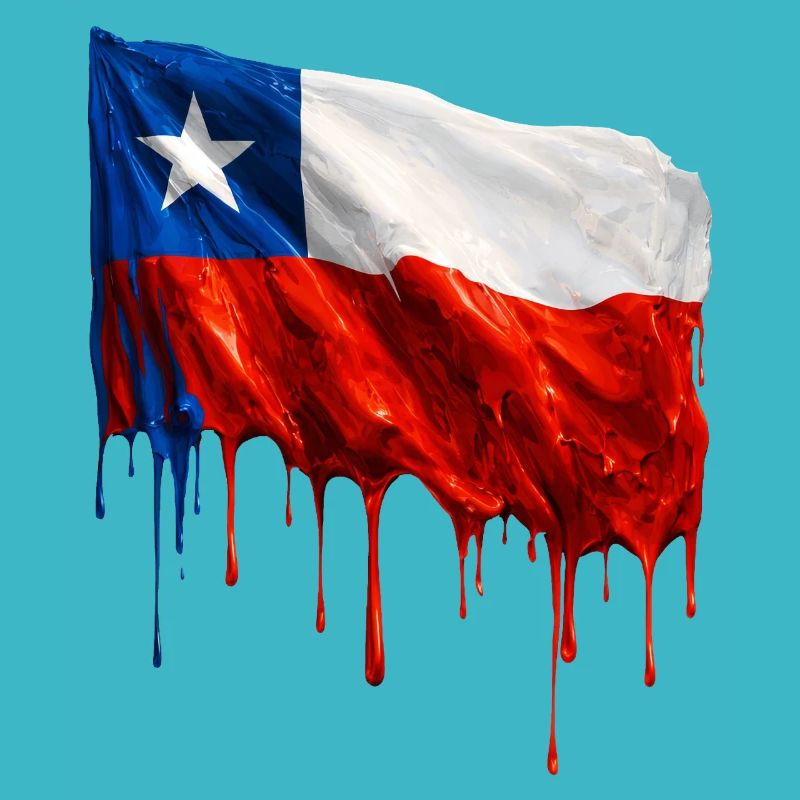Le drapeau chilien dégoulinant solidement