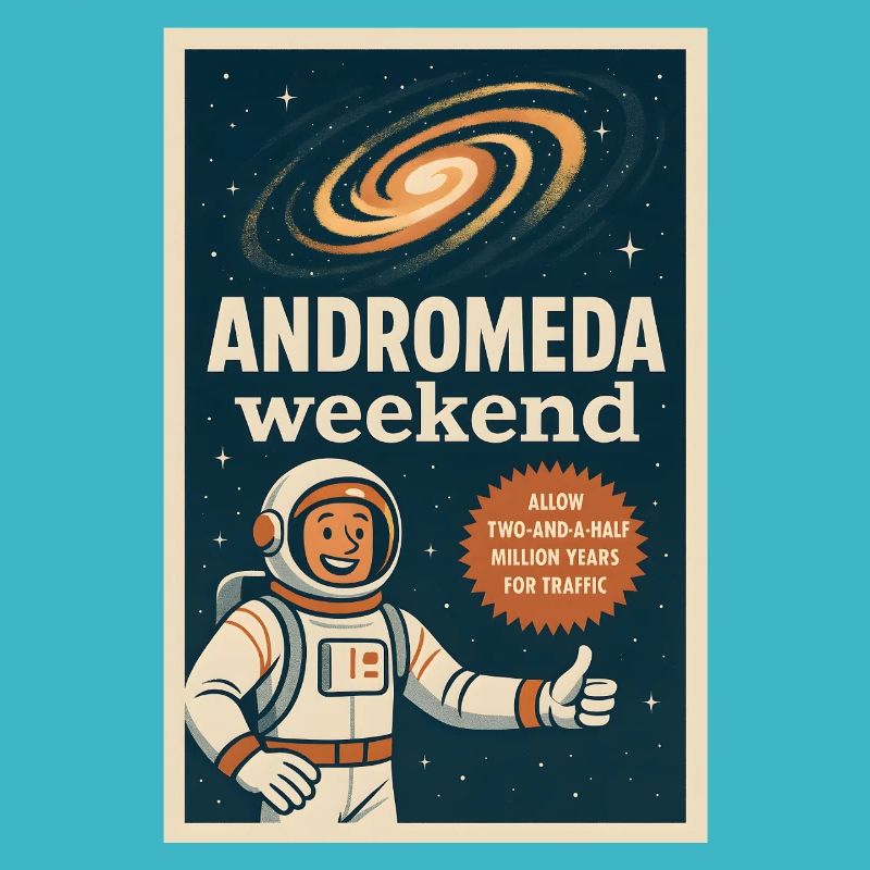 Week-end d’Andromède | Humour spatial rétro