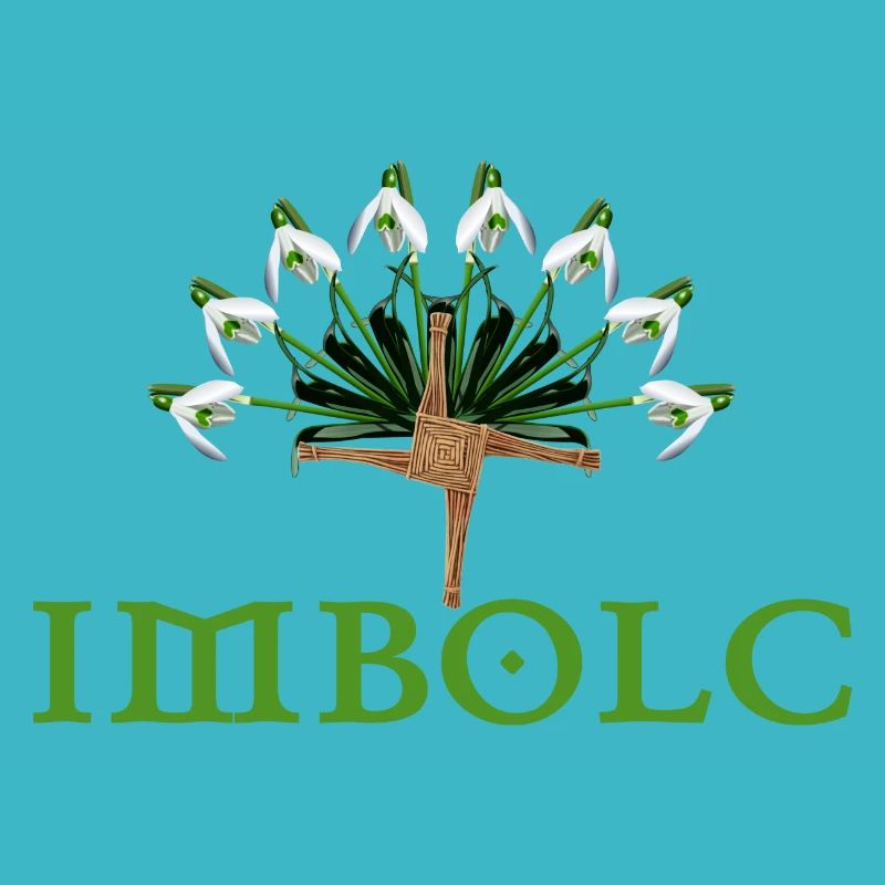 imbolc with snowdrop semicircle