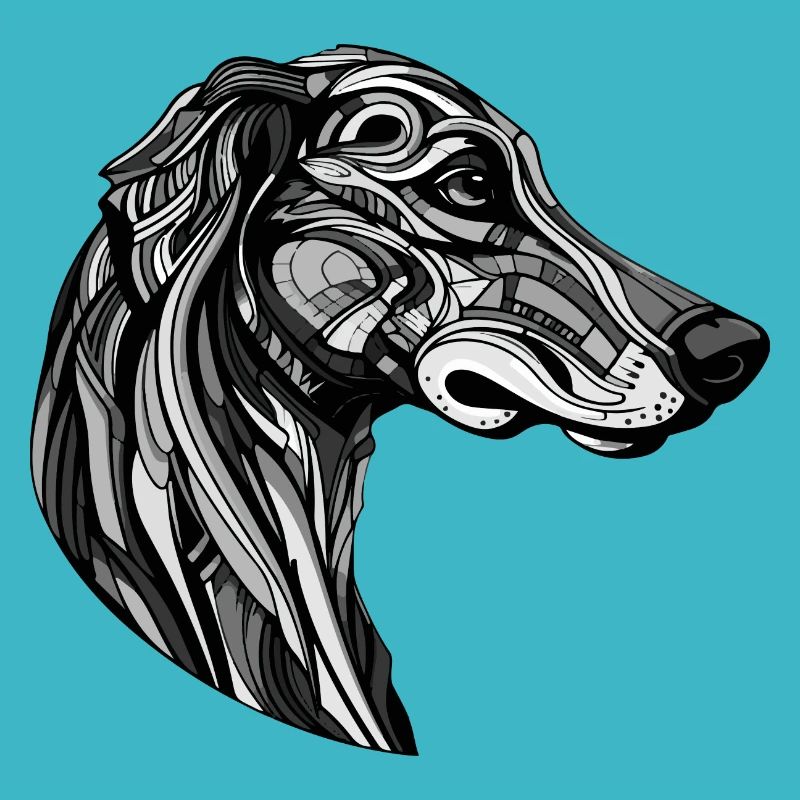 Portrait de chien lévrier
